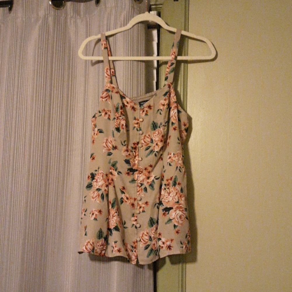 Torrid Floral Camisole - Cream and Pink